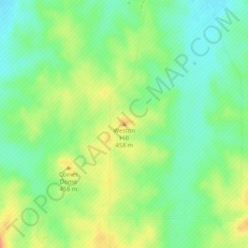 Carte topographique Weston Hill, altitude, relief