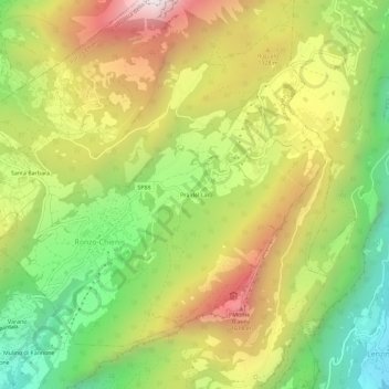 Carte topographique Prà del Lac, altitude, relief