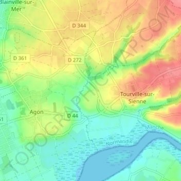 Carte topographique Le Val, altitude, relief
