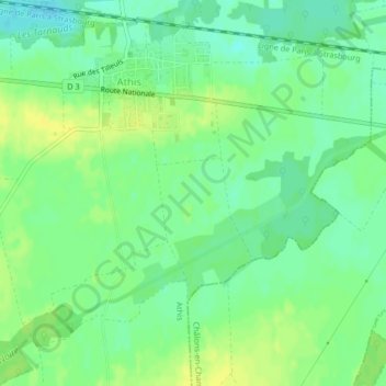 Carte topographique Champ Miache, altitude, relief