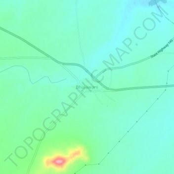 Carte topographique Bhalawani, altitude, relief