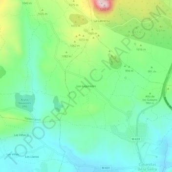 Carte topographique Los Lagunazos, altitude, relief