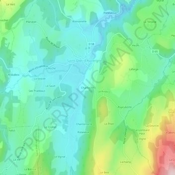 Carte topographique Charfoulet, altitude, relief