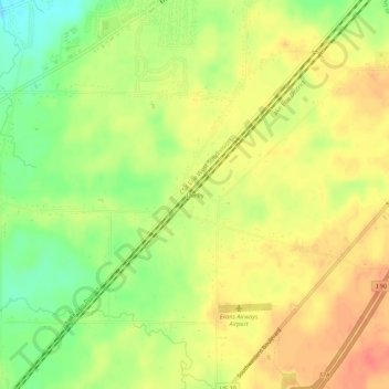 Carte topographique Derby, altitude, relief