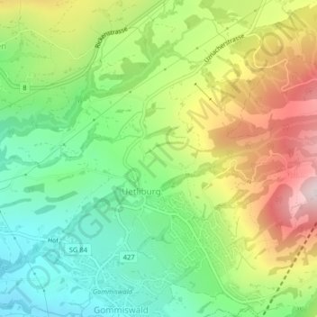 Carte topographique Steg, altitude, relief