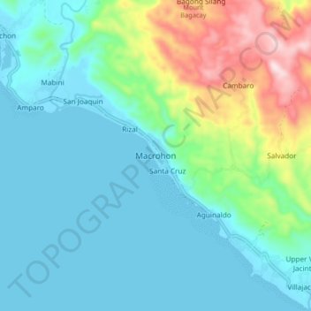 Carte topographique Macrohon, altitude, relief