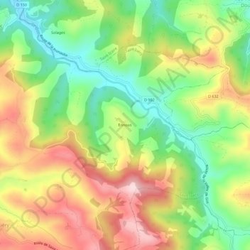 Carte topographique Ennous, altitude, relief