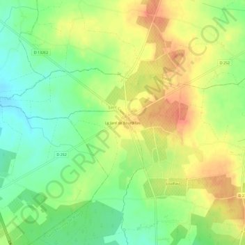 Carte topographique Le Jard de Bourdillas, altitude, relief