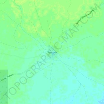 Carte topographique Wabxo, altitude, relief