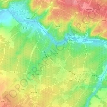 Carte topographique La Beaumette, altitude, relief