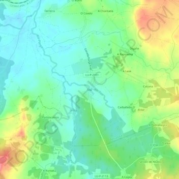 Carte topographique Saa, altitude, relief
