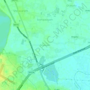 Carte topographique Siruniam, altitude, relief
