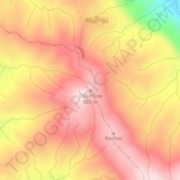 Carte topographique Três Picos, altitude, relief