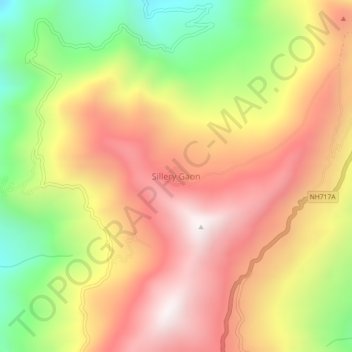Carte topographique Sillery Gaon, altitude, relief
