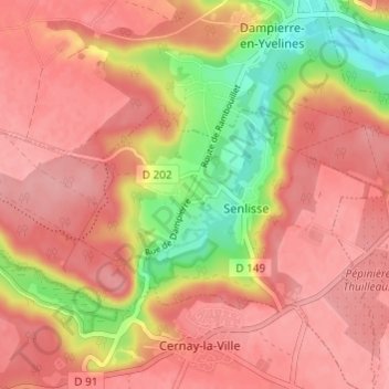 Carte topographique Garnes, altitude, relief