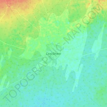 Carte topographique Ceel Dheer, altitude, relief