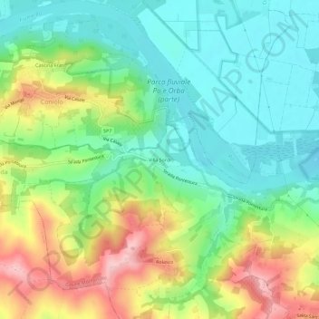 Carte topographique Villa Sordi, altitude, relief