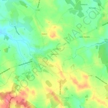 Carte topographique Chartron, altitude, relief