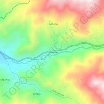 Carte topographique Chaupiacu, altitude, relief