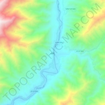 Carte topographique Nari, altitude, relief