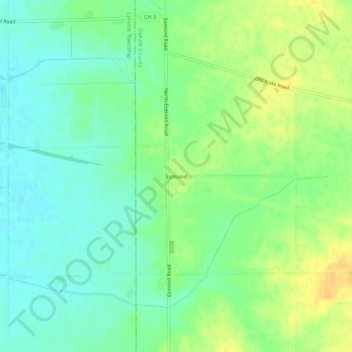 Carte topographique Esmond, altitude, relief