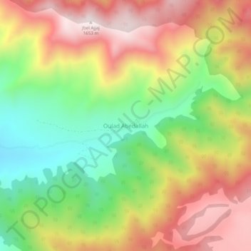 Carte topographique Oulad Abedallah, altitude, relief