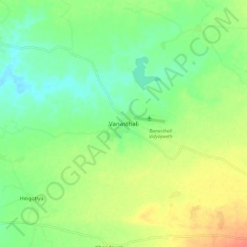 Carte topographique Vanasthali, altitude, relief