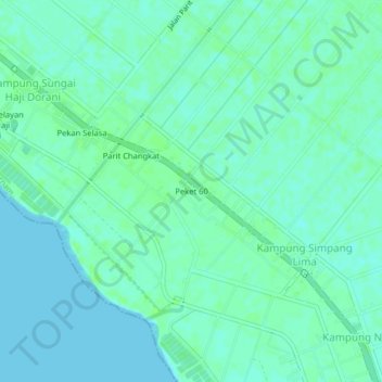 Carte topographique Peket 60, altitude, relief