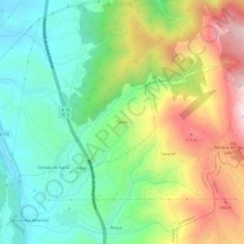 Carte topographique Farelo, altitude, relief