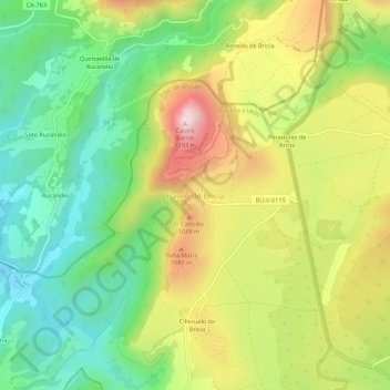 Carte topographique Barrio de Bricia, altitude, relief