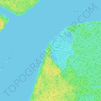 Carte topographique San Lorenzo, altitude, relief