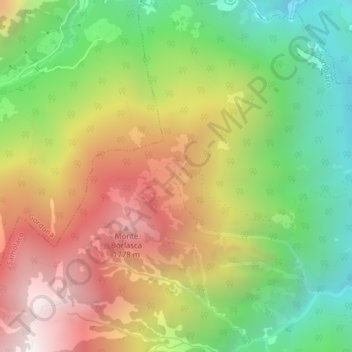 Carte topographique Borlasca, altitude, relief