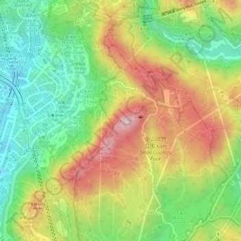 Carte topographique Golden Hill, altitude, relief