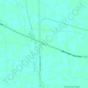 Carte topographique Tampok, altitude, relief