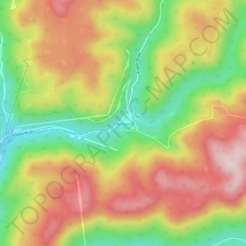 Carte topographique Anjean, altitude, relief