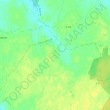 Carte topographique Pouillac, altitude, relief