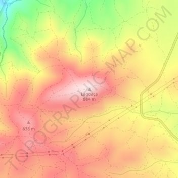 Carte topographique Lagoaça, altitude, relief