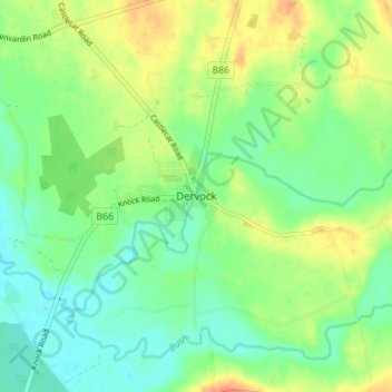 Carte topographique Dervock, altitude, relief