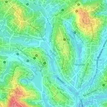 Carte topographique Carrefour Warda, altitude, relief