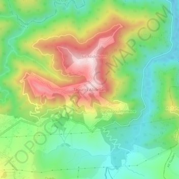 Carte topographique Taourirt Abdellah, altitude, relief