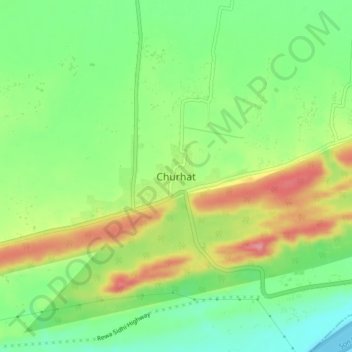 Carte topographique Churhat, altitude, relief