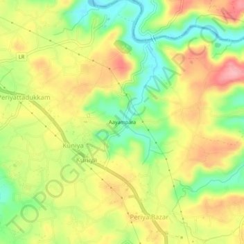 Carte topographique Aayampara, altitude, relief