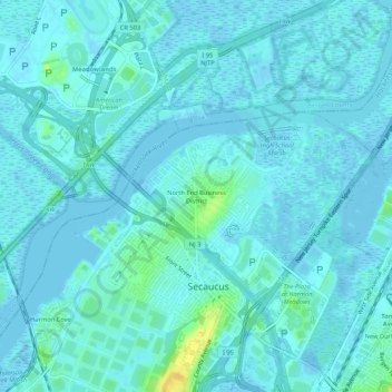 Carte topographique North End Business District, altitude, relief