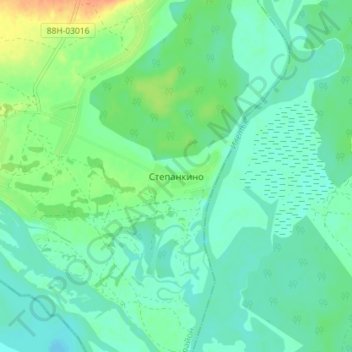 Carte topographique Степанкино, altitude, relief