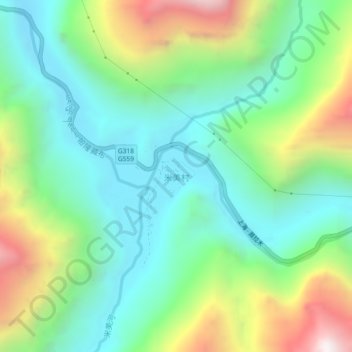 Carte topographique 米美村, altitude, relief