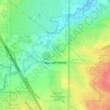 Carte topographique City Park, altitude, relief