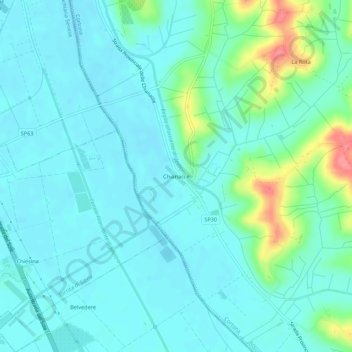Carte topographique Chianacce, altitude, relief