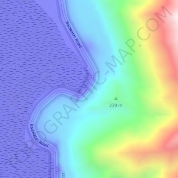 Carte topographique Badwater, altitude, relief