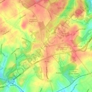 Carte topographique Lima, altitude, relief