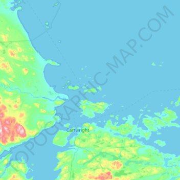 Carte topographique Newfoundland Island, altitude, relief